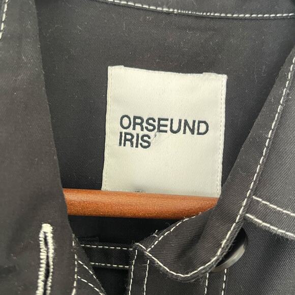 ORSEUND IRIS Workwear Belted Cotton Jumpsuit in Black Size M - Picture 15 of 16